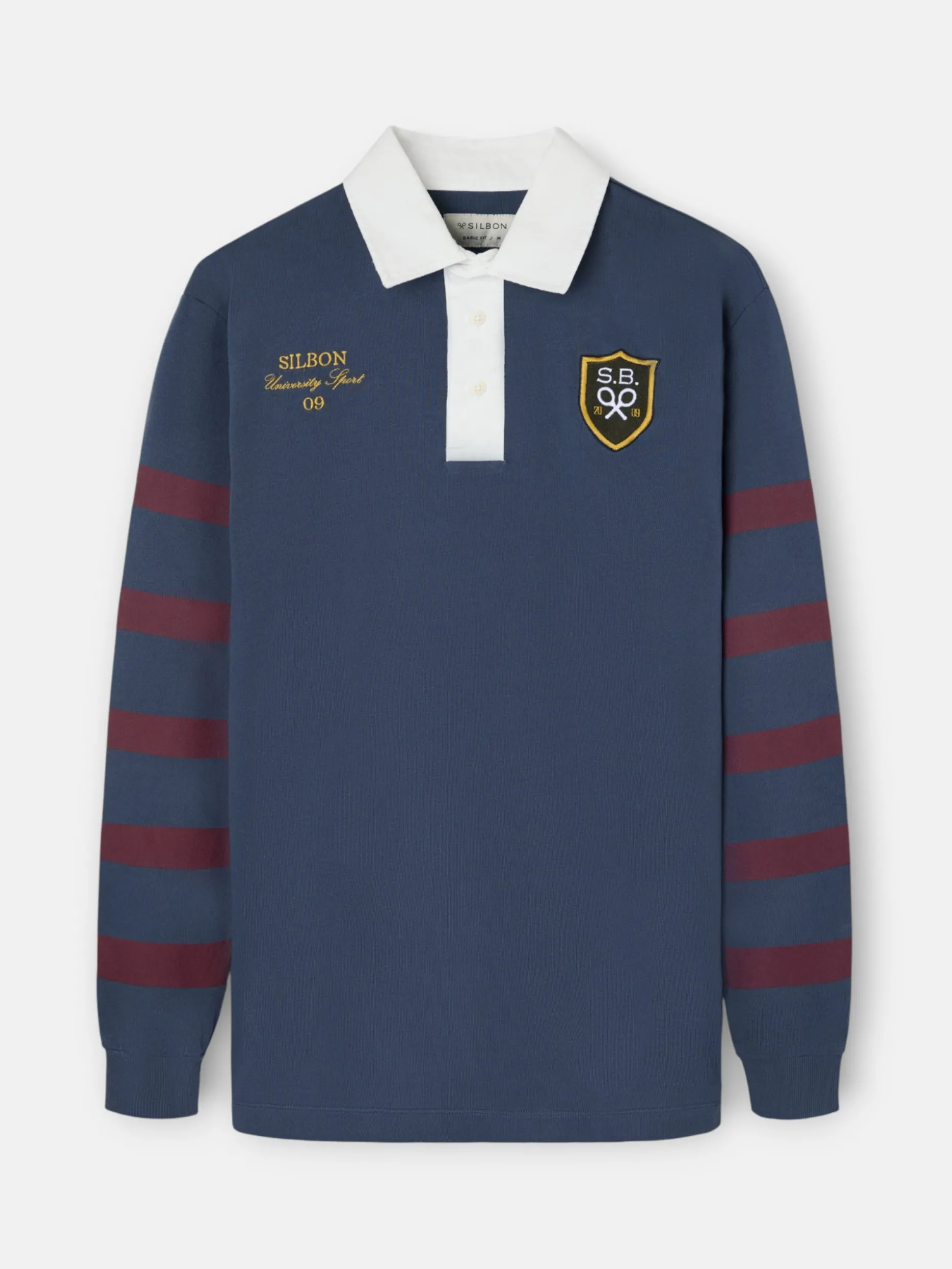 Polo clasico rugby escudo azul marino