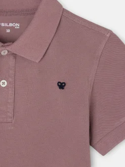 Polo kids clasico raqueta burdeos