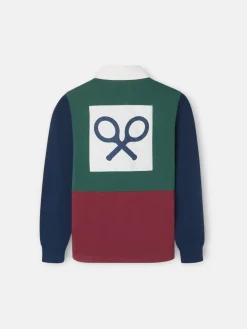 Polo kids clasico rugby multicolor burdeos