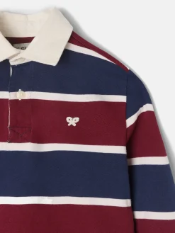 Polo kids clasico rugby rayas burdeos