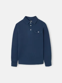 Polo kids manga larga bolsillo azul marino