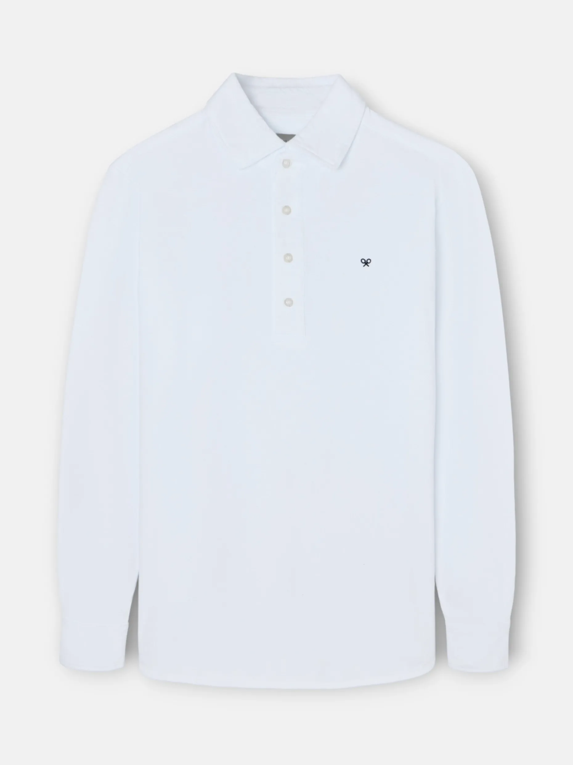 Polo liso manga larga blanca