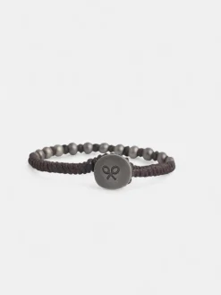 Pulsera piel trenzada abalorio
