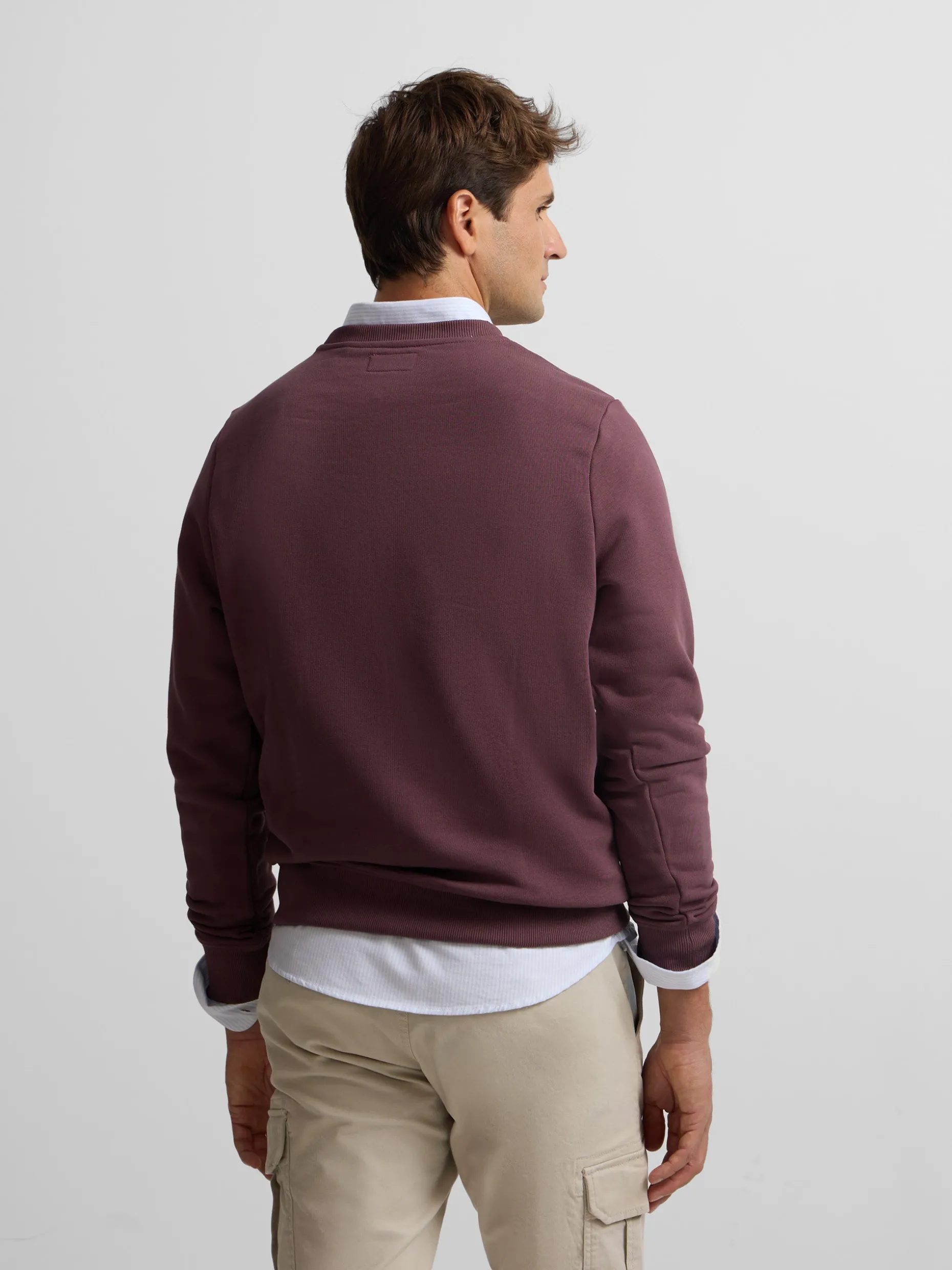 Sudadera clasica logo relieve burdeos