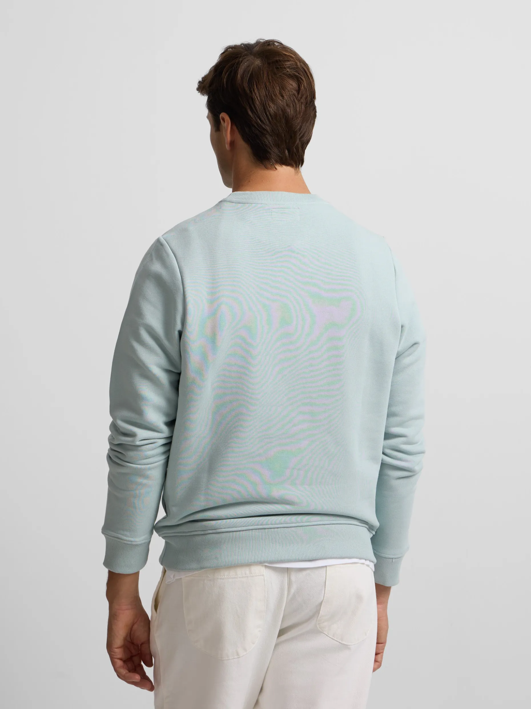 Sudadera clasica logo relieve verde agua