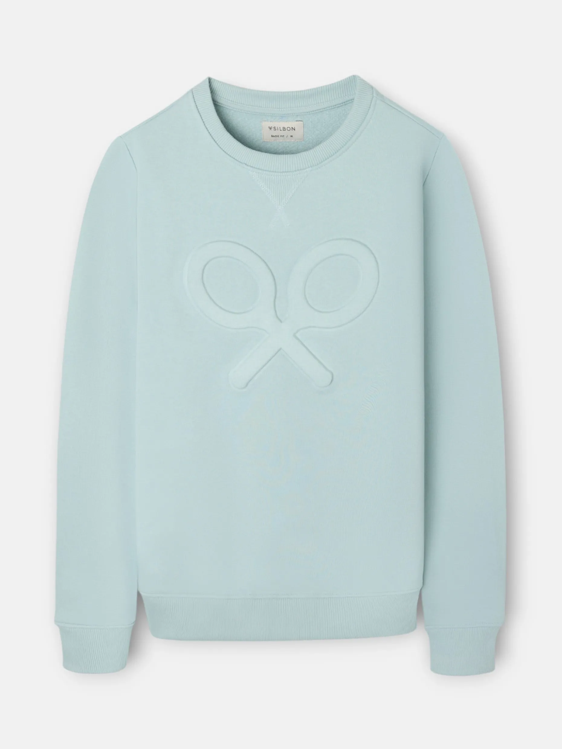Sudadera clasica logo relieve verde agua