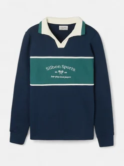 Sudadera cuello polo silbon sports marino