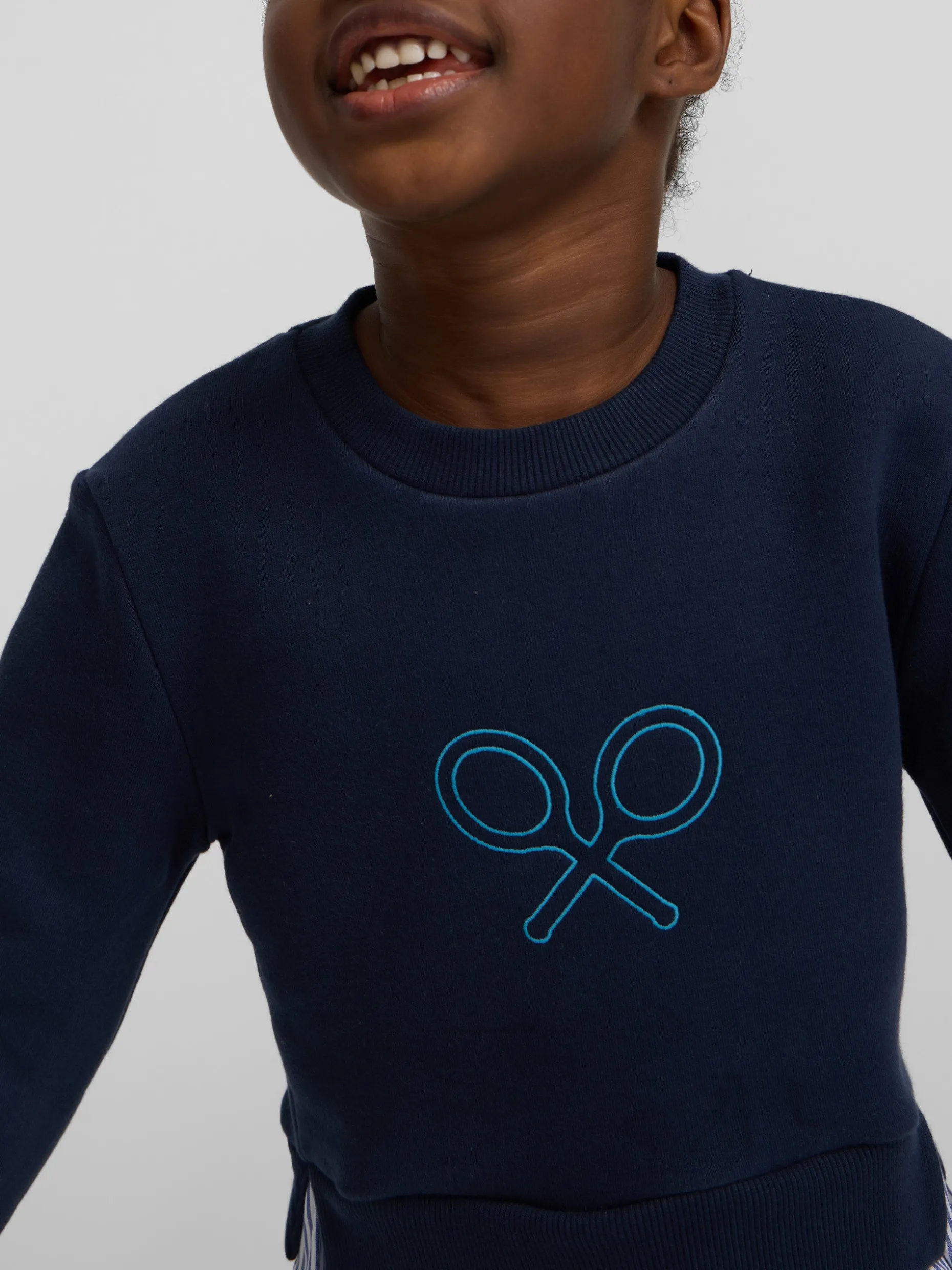 Sudadera girl combinada volante marino