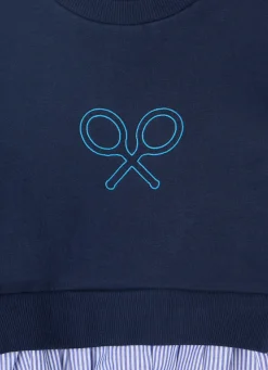 Sudadera girl combinada volante marino