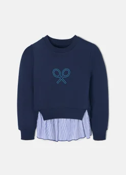 Sudadera girl combinada volante marino