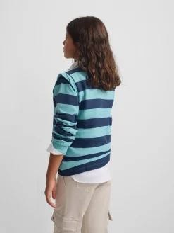 Sudadera girl hombreras rayas azules