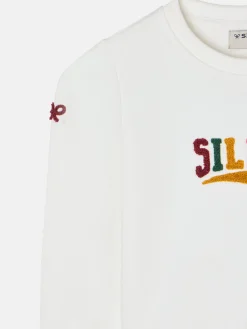 Sudadera girl letras silbon cruda