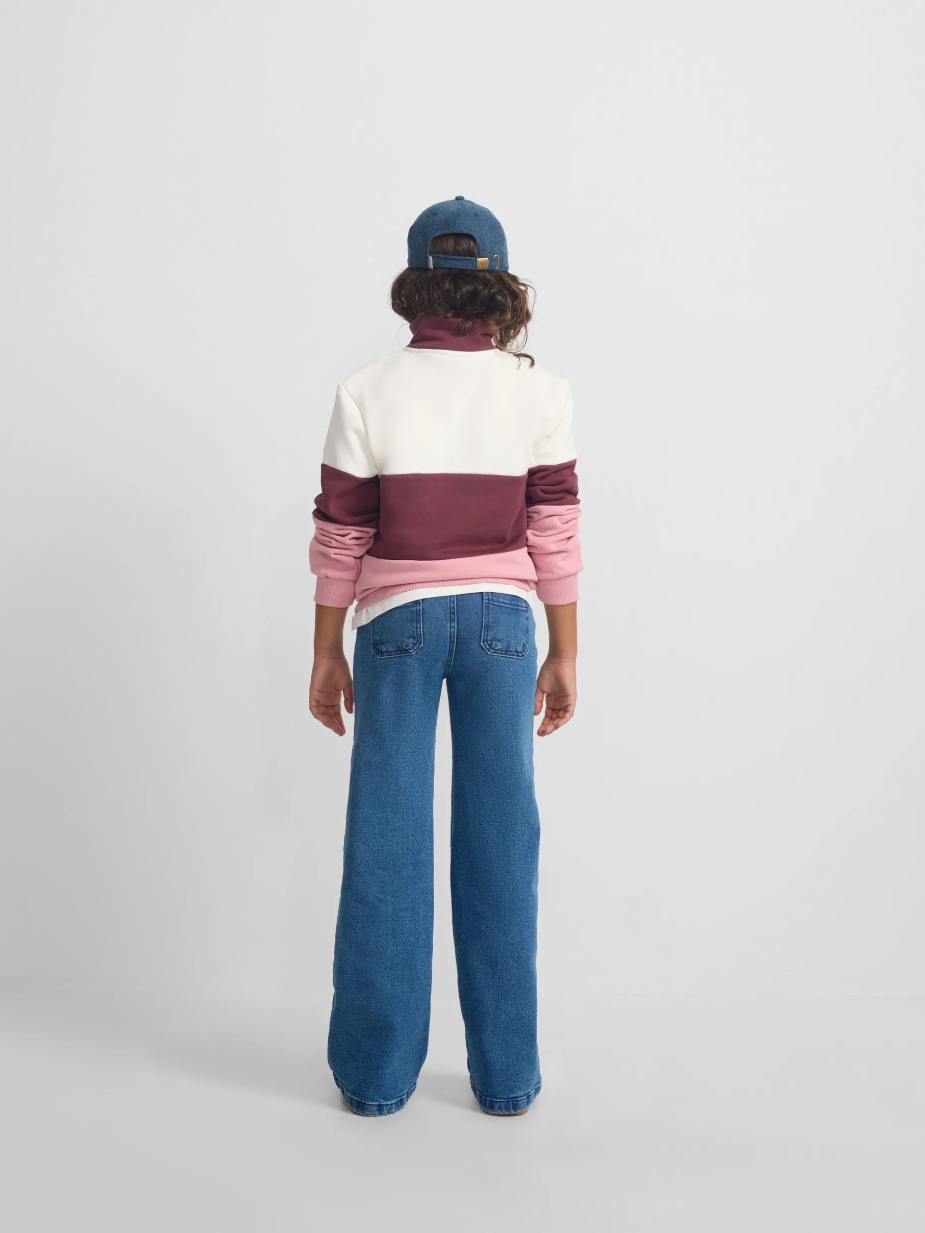 Sudadera girl tricolor rosa y blanca