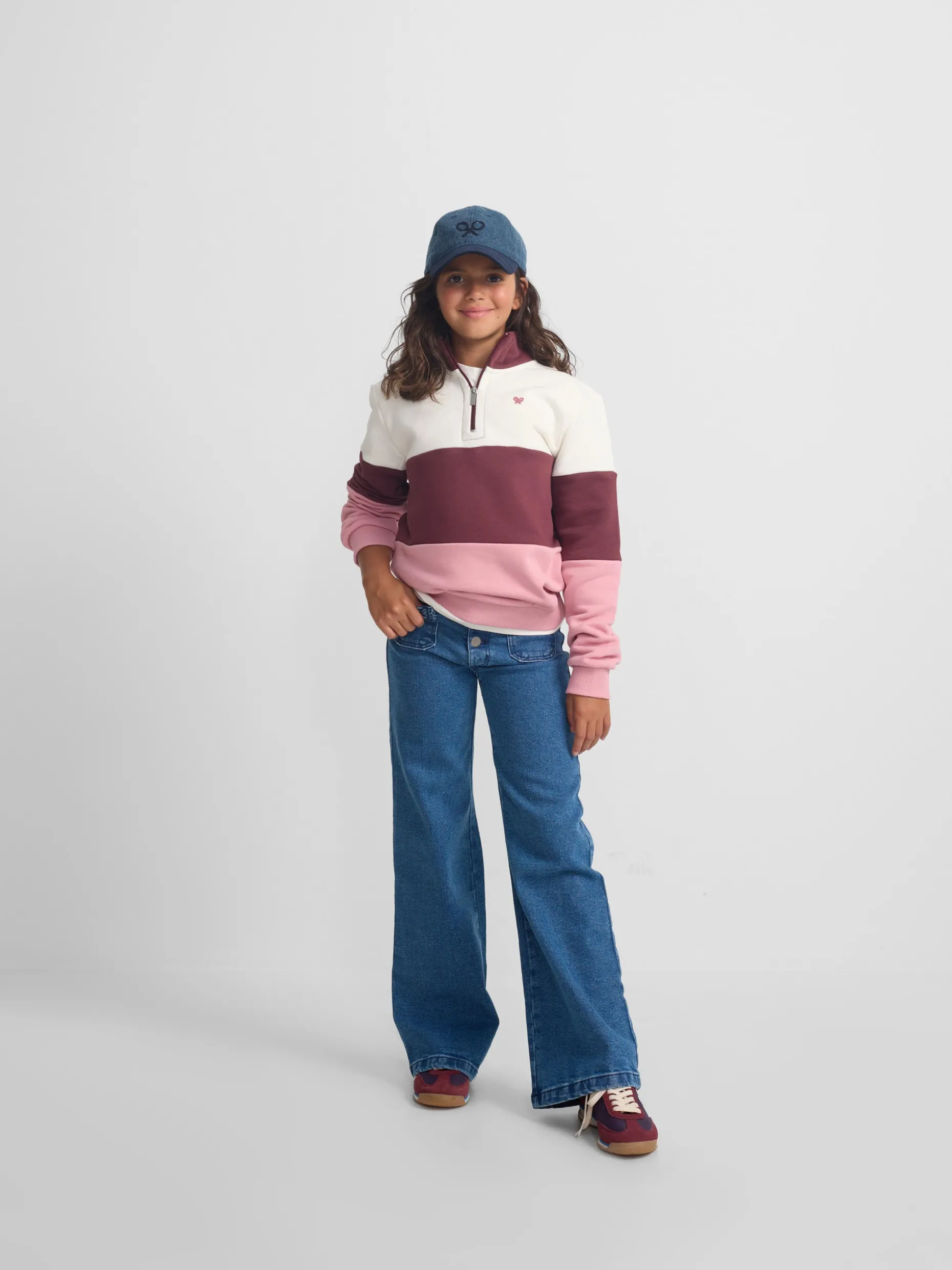 Sudadera girl tricolor rosa y blanca