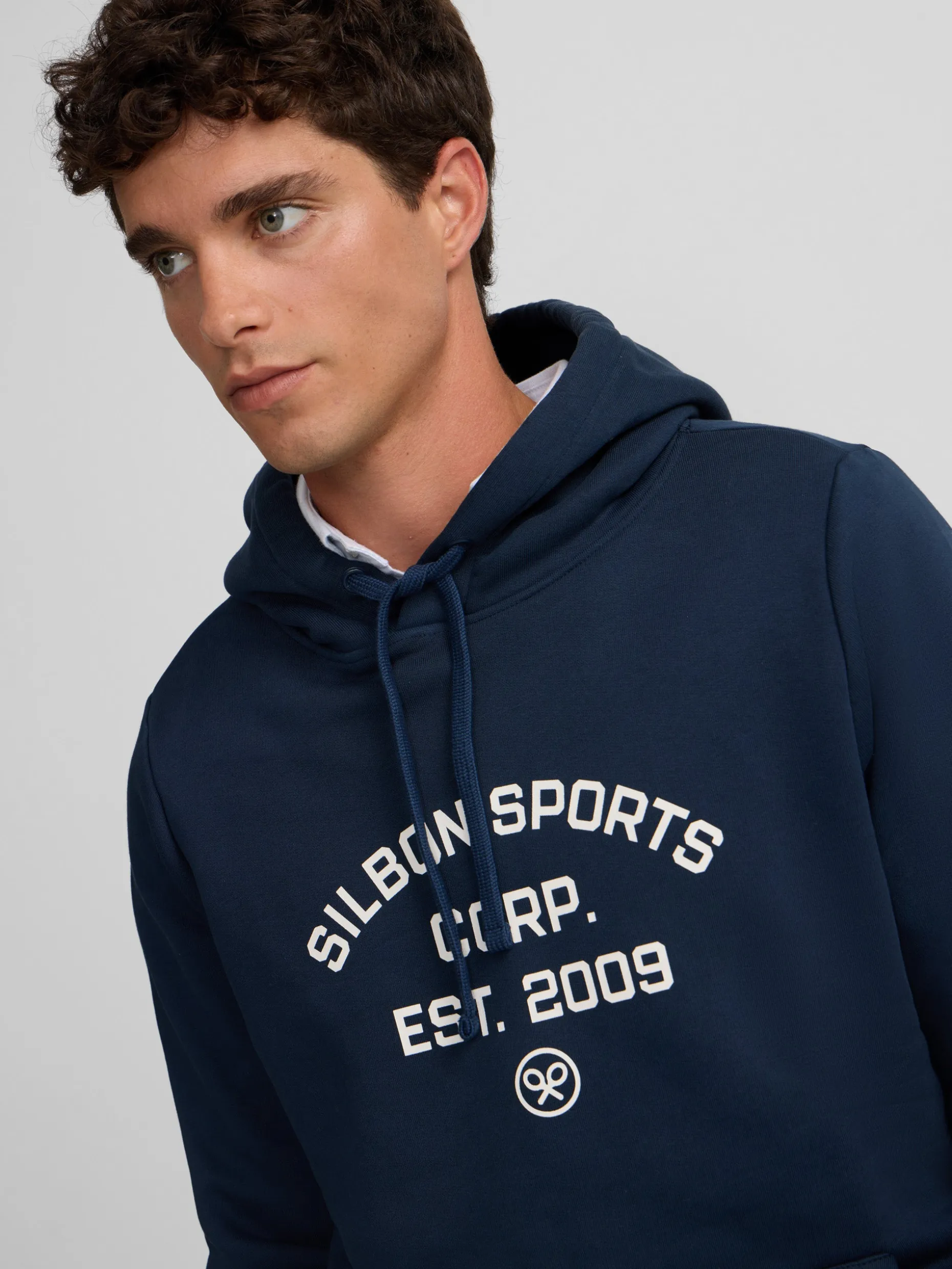 Sudadera hoodie Silbon sports azul marino