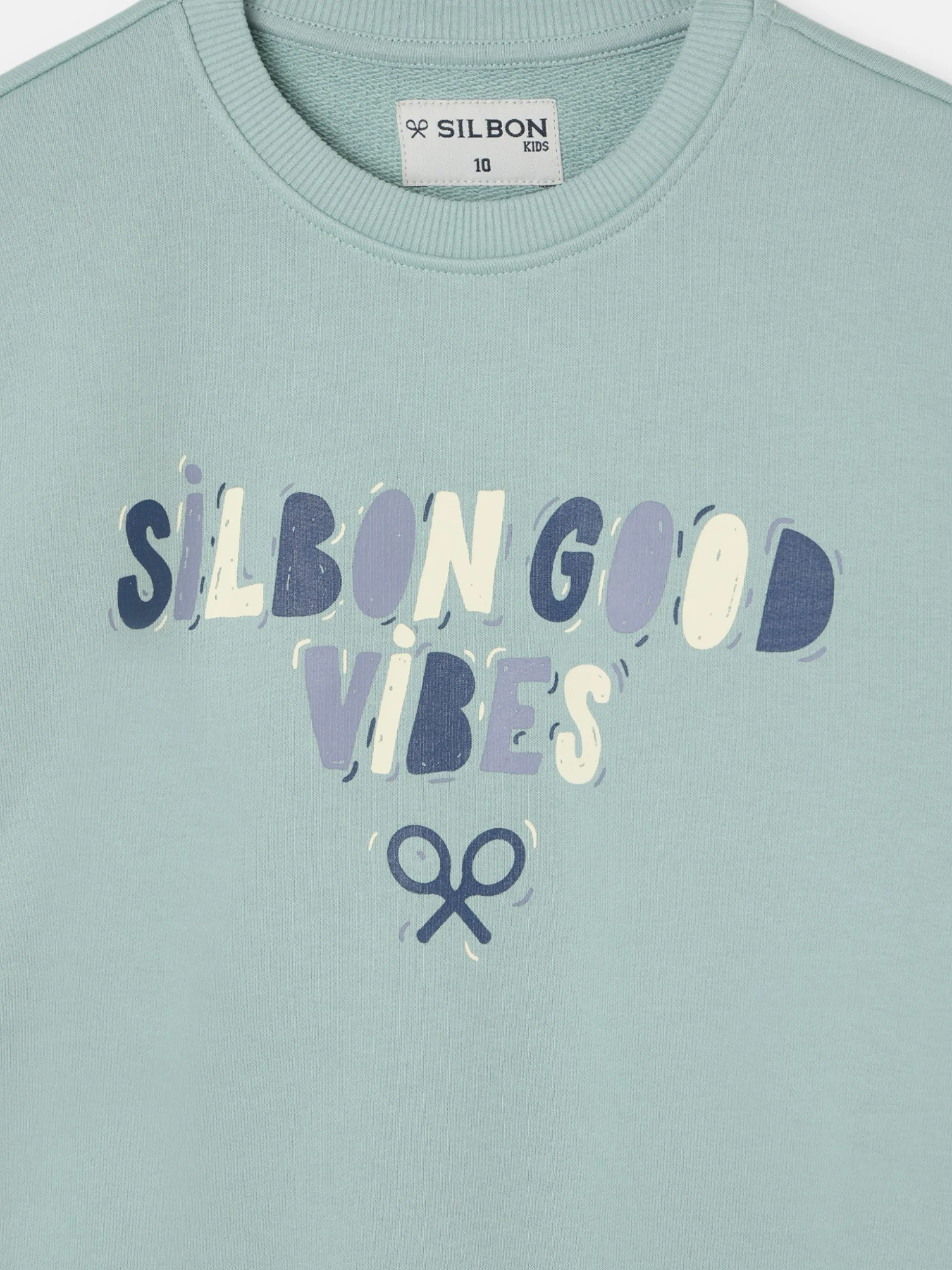 Sudadera kids good vibes verde