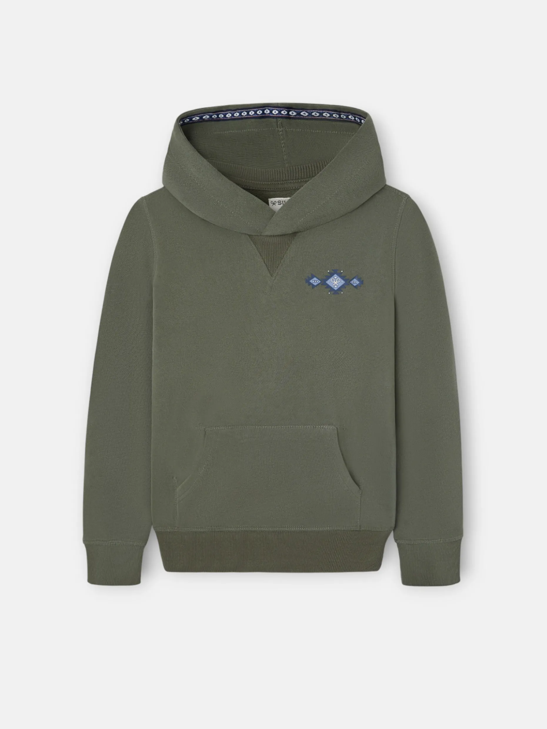 Sudadera kids hoodie cordon etnico verde