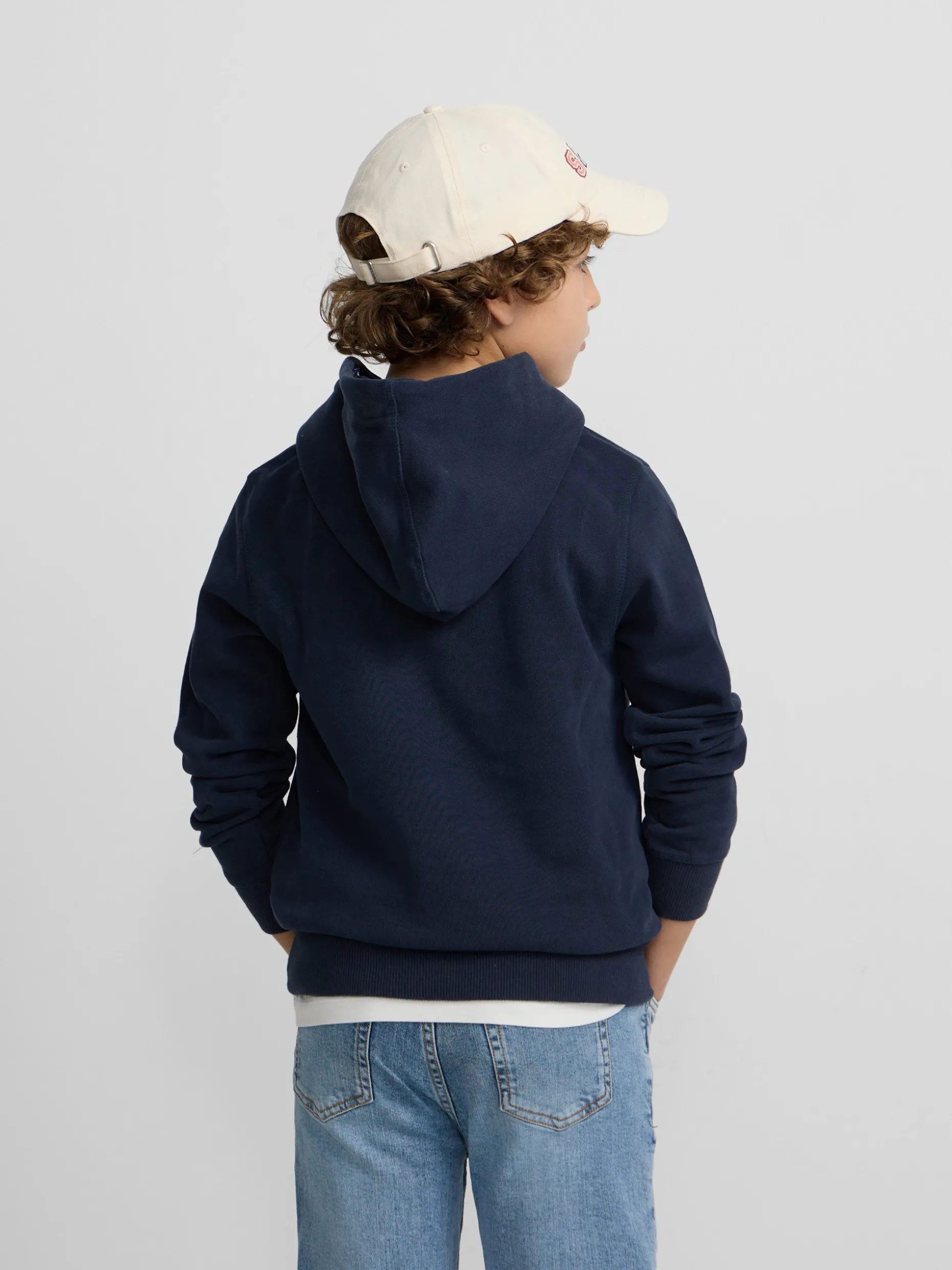 Sudadera kids hoodie cordon etnico azul marino