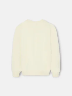Sudadera kids letras silbon crema