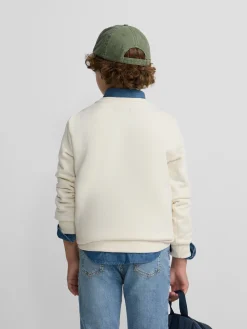 Sudadera kids minilogo crema
