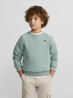 Sudadera kids minilogo verde