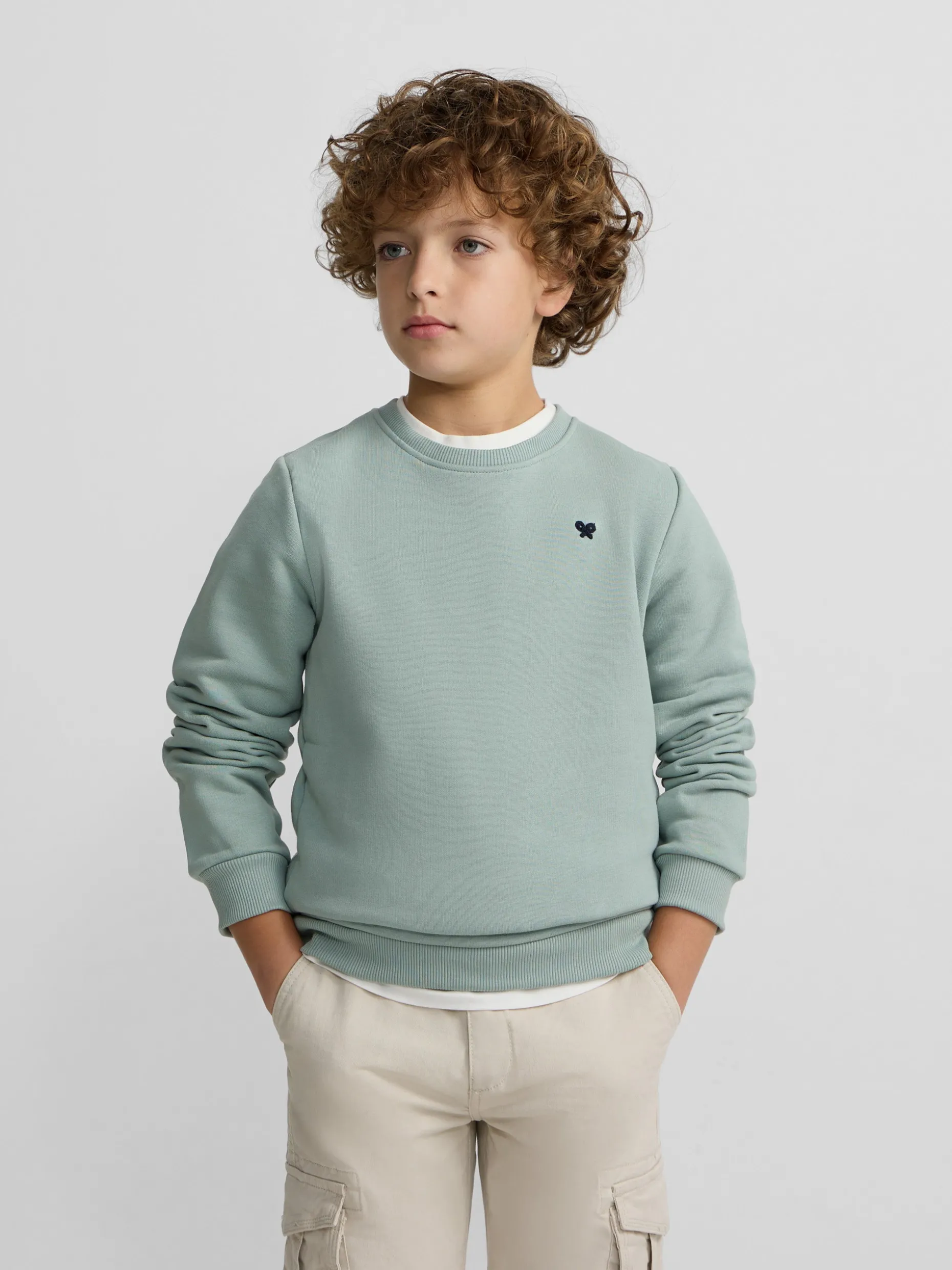 Sudadera kids minilogo verde