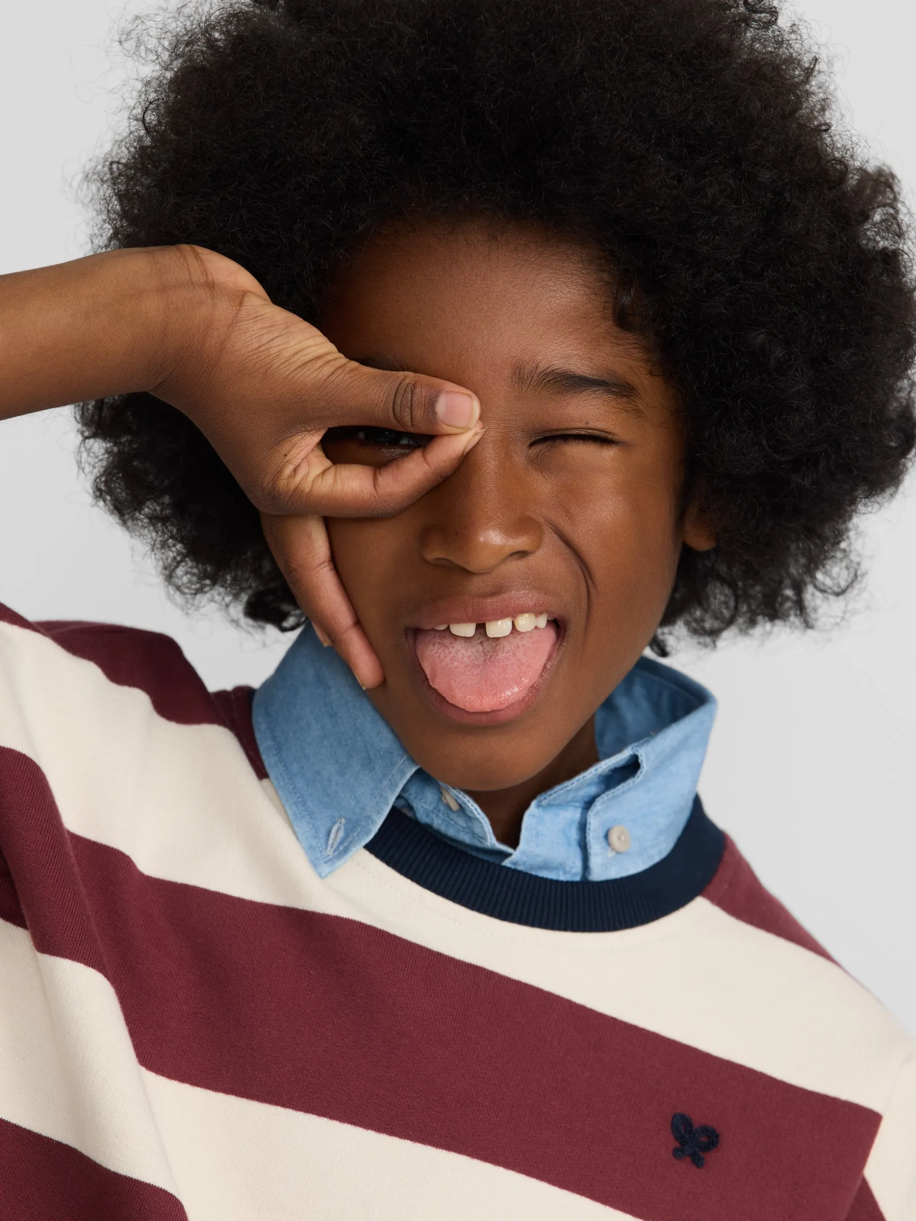 Sudadera kids rayas anchas burdeos