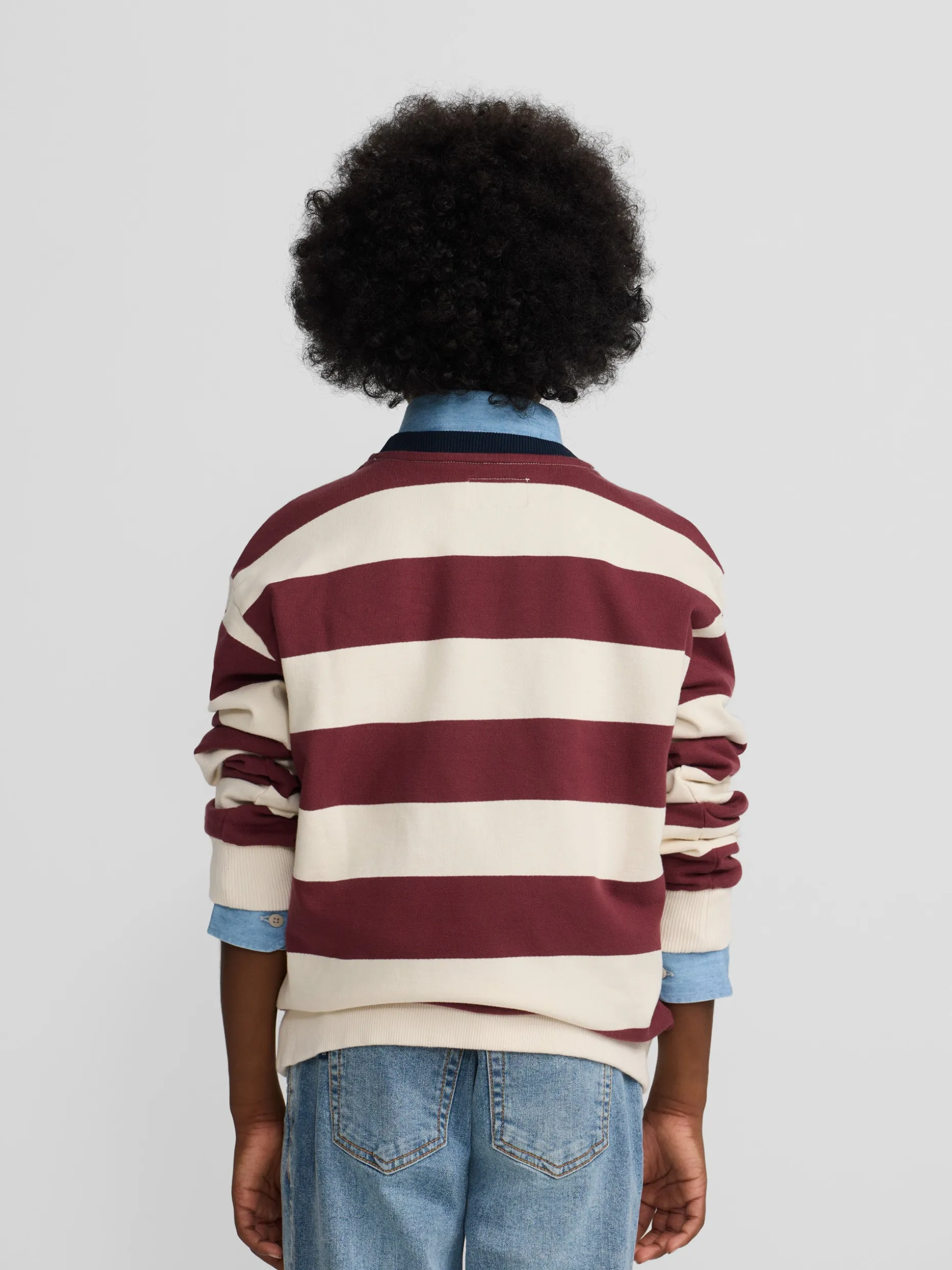 Sudadera kids rayas anchas burdeos