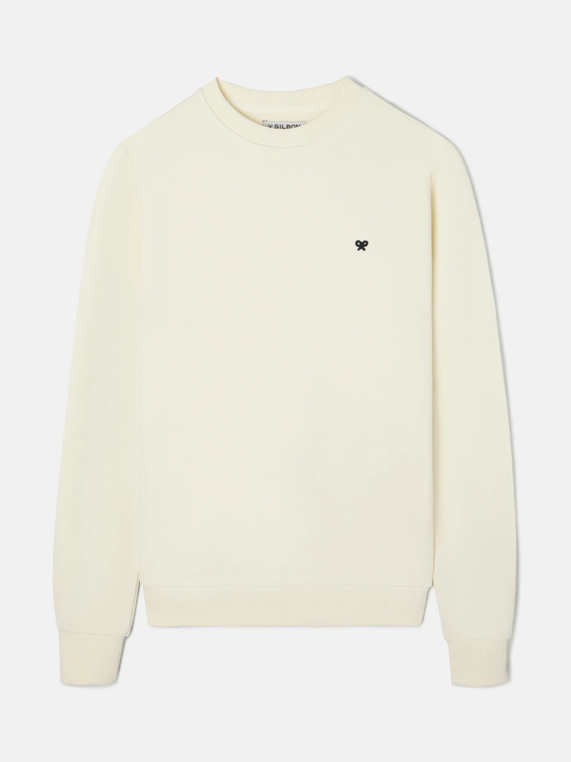 Sudadera minilogo crema