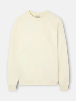 Sudadera raqueta relieve tono crema