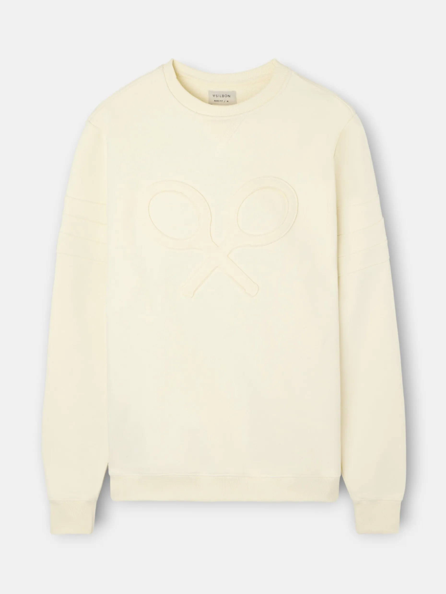 Sudadera raqueta relieve tono crema