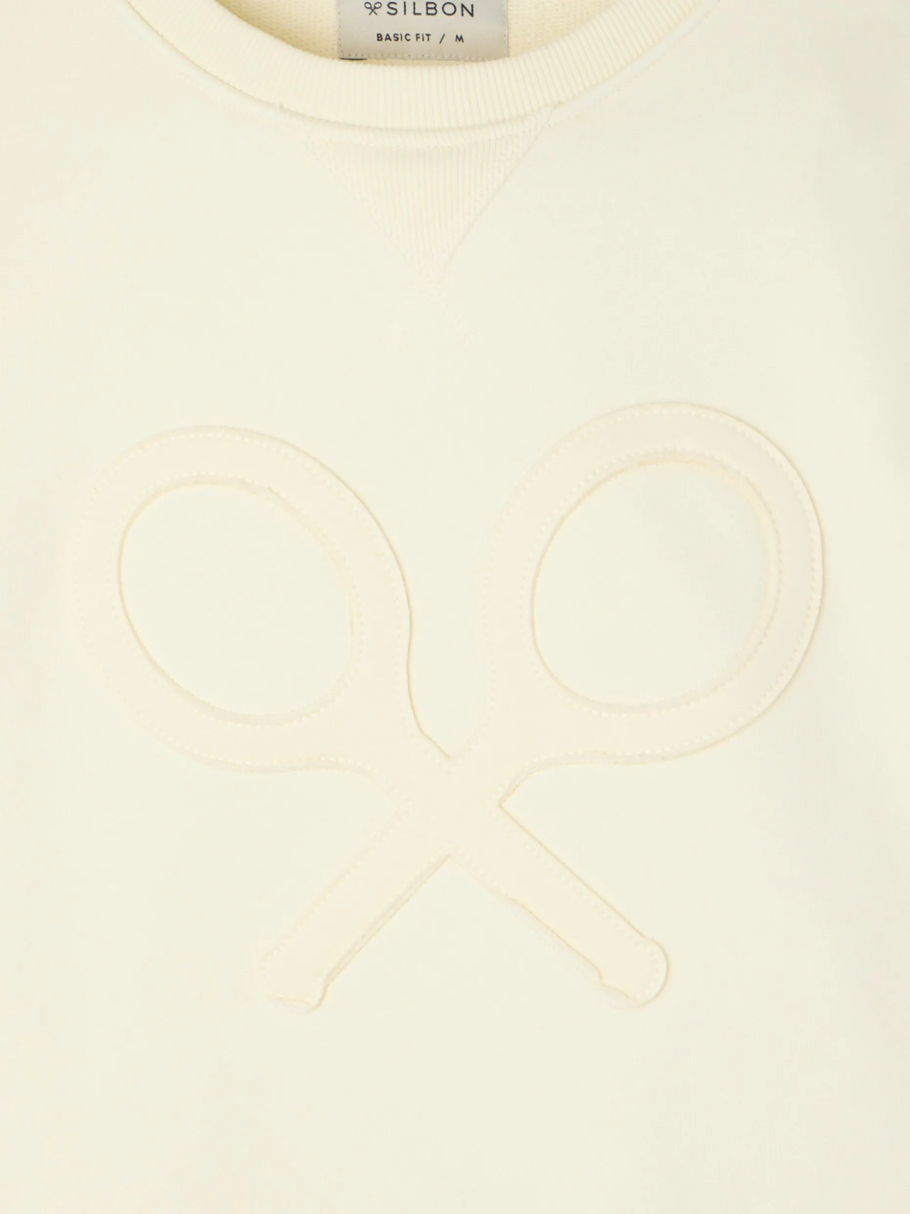 Sudadera raqueta relieve tono crema