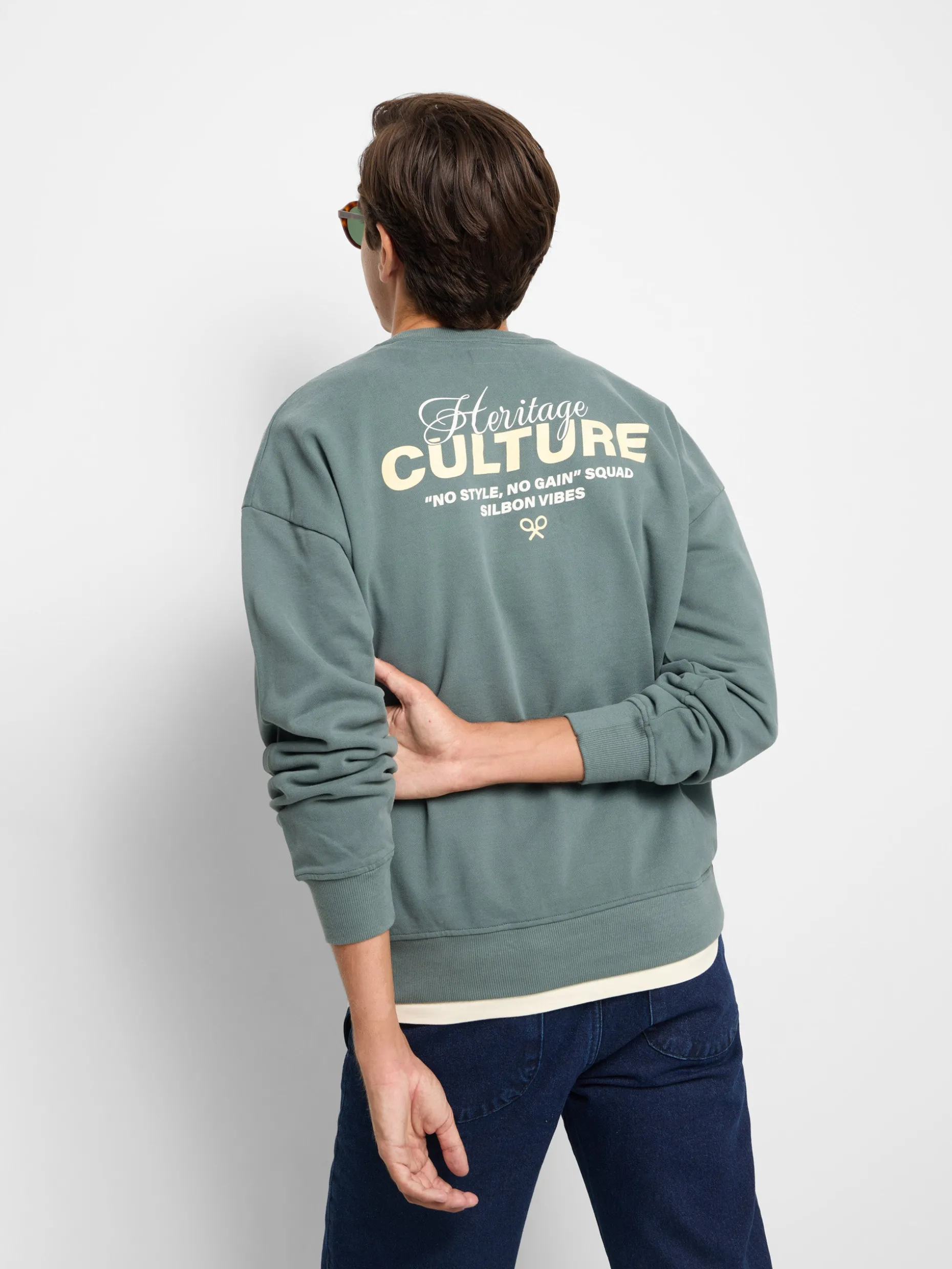 Sudadera relaxed fit culture verde