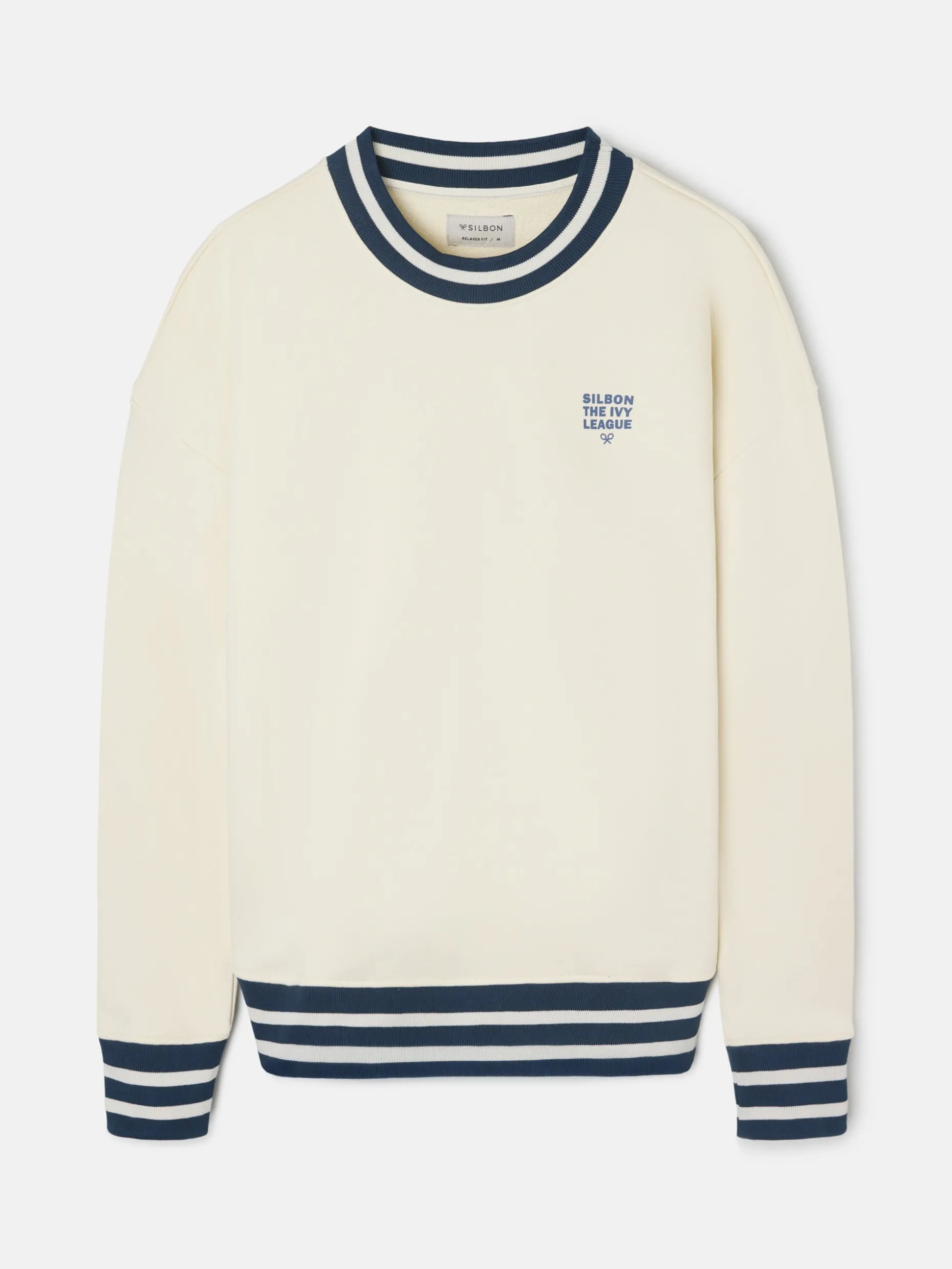 Sudadera relaxed fit ivy league crema