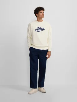 Sudadera relaxed fit retro crema