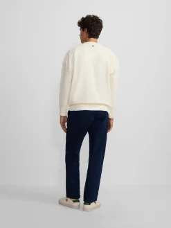 Sudadera relaxed fit retro crema