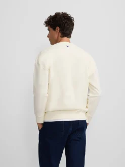 Sudadera relaxed fit retro crema
