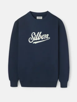 Sudadera relaxed fit retro azul marino