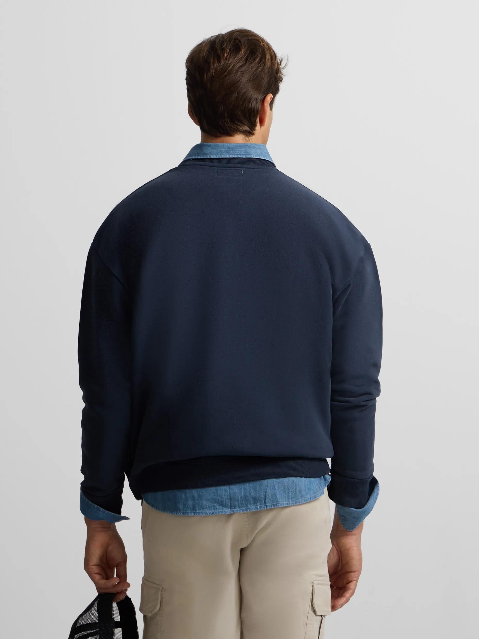 Sudadera relaxed fit retro azul marino