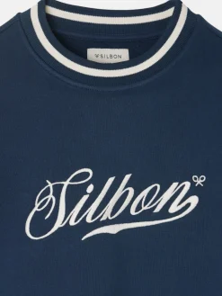 Sudadera retro lettering marino