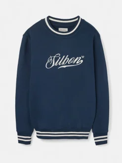 Sudadera retro lettering marino