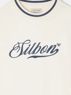 Sudadera retro lettering crema