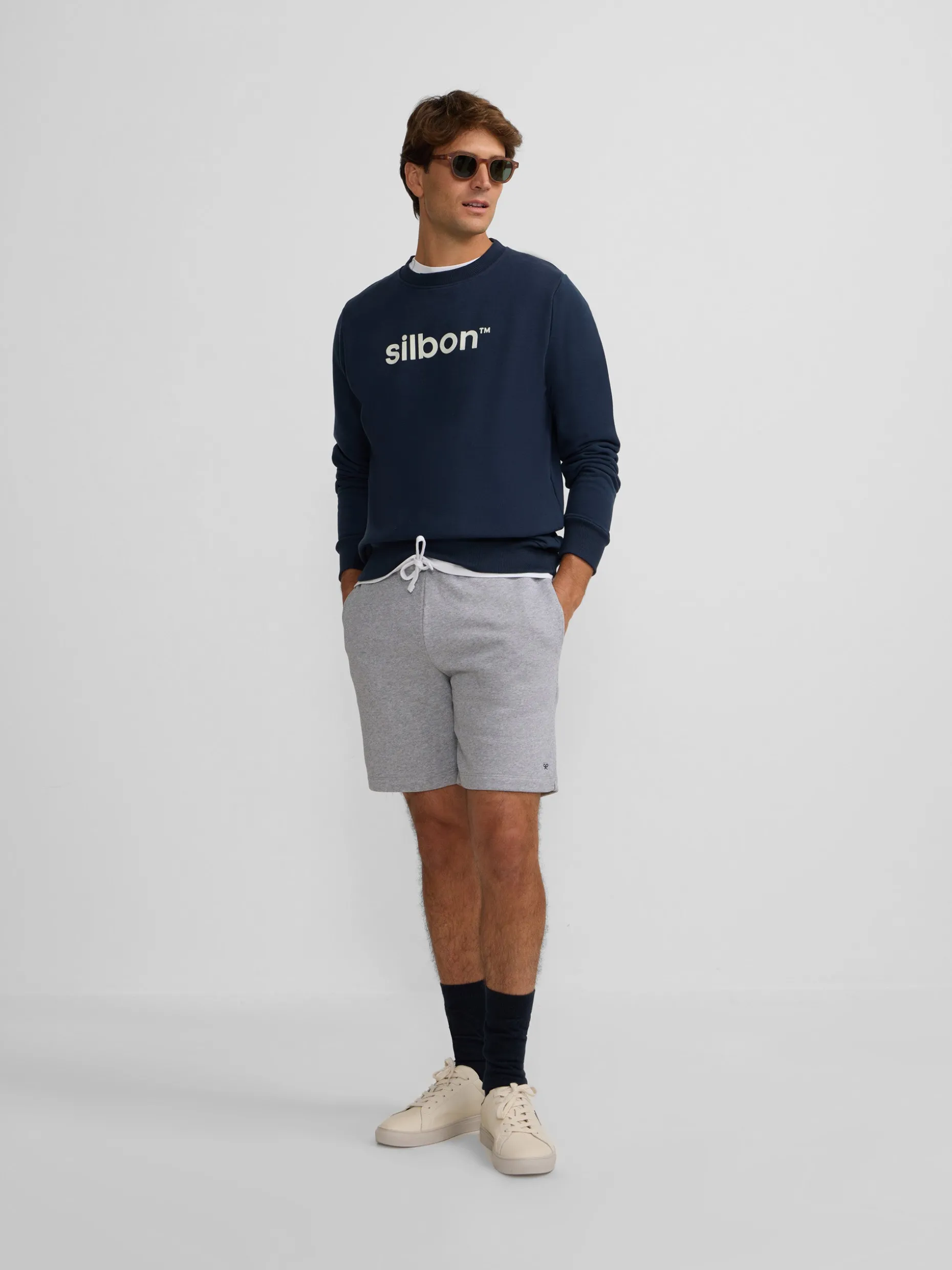 Sudadera silbon flock azul marino
