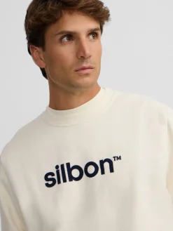 Sudadera silbon flock crema