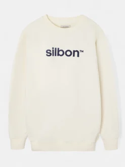 Sudadera silbon flock crema