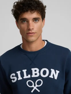 Sudadera silbon raqueta media azul marino