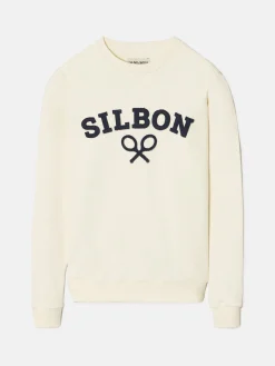 Sudadera silbon raqueta media crema