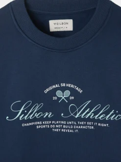 Sudadera special fit lettering azul marino