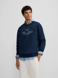 Sudadera special fit lettering azul marino