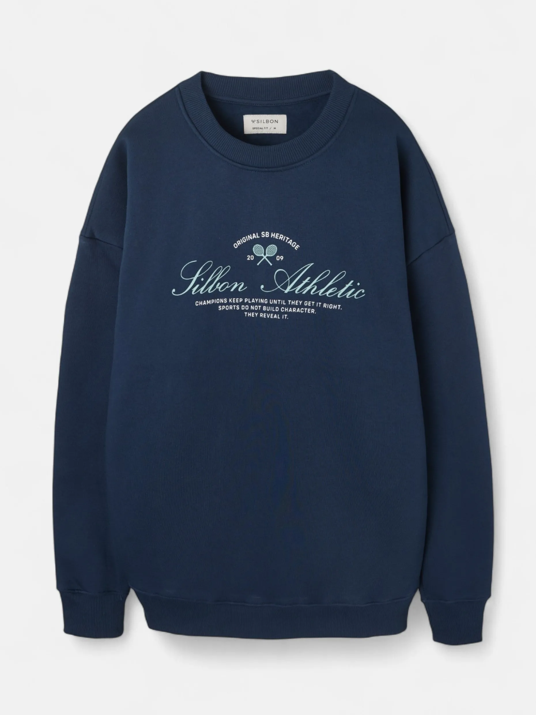 Sudadera special fit lettering azul marino